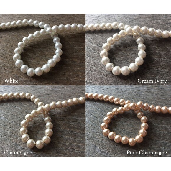 Twisted Pearl Bracelet, Multi Strand Statement Bracelet on Silver or Gold Chain - Picture 5 of 10